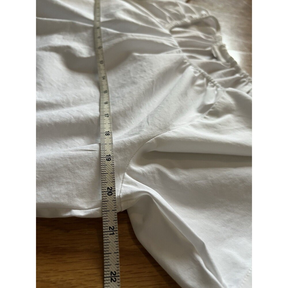 J Jill White Shirt Collection 3/4 Puff Sleeve Peasant Blouse Size Small Petite - Picture 10 of 10